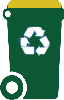 WM Green Recycling Cart