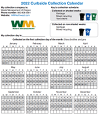 Guidelines Collection Calendar Waste Management Northwest